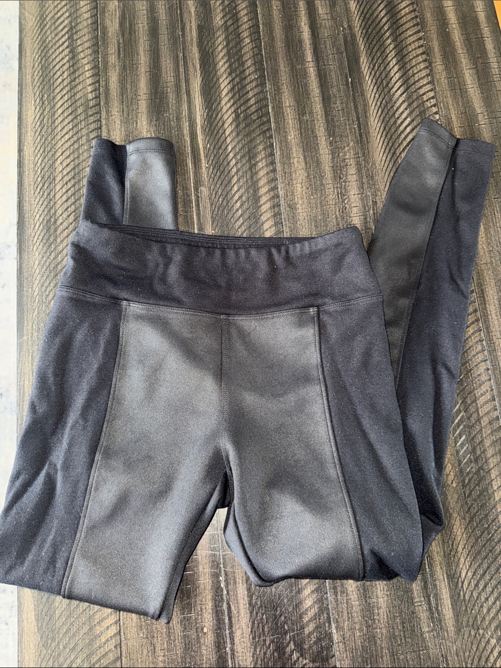Express women’s Black leather dress Leggings